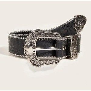Western PU Leather Belt Western Cowboy Women Cowgirl Unisex Waist Belt